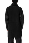 Reversible coated bouclé knit coat, Black