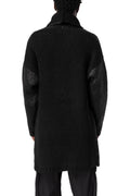 Reversible coated bouclé knit coat, Black