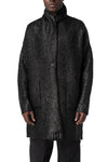 Reversible coated bouclé knit coat, Black