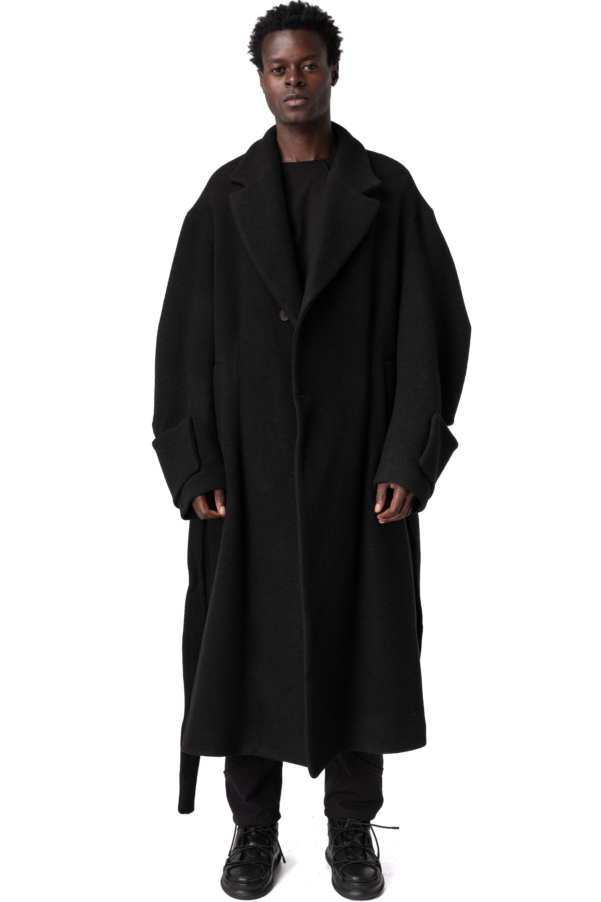 La Haine Inside Us | AW26 - Long wool-blend overcoat, Black M1367