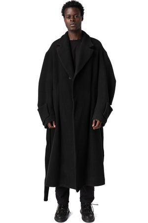 La Haine Inside Us | AW26 - Long wool-blend overcoat, Black M1367