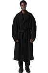 Long wool-blend overcoat, Black