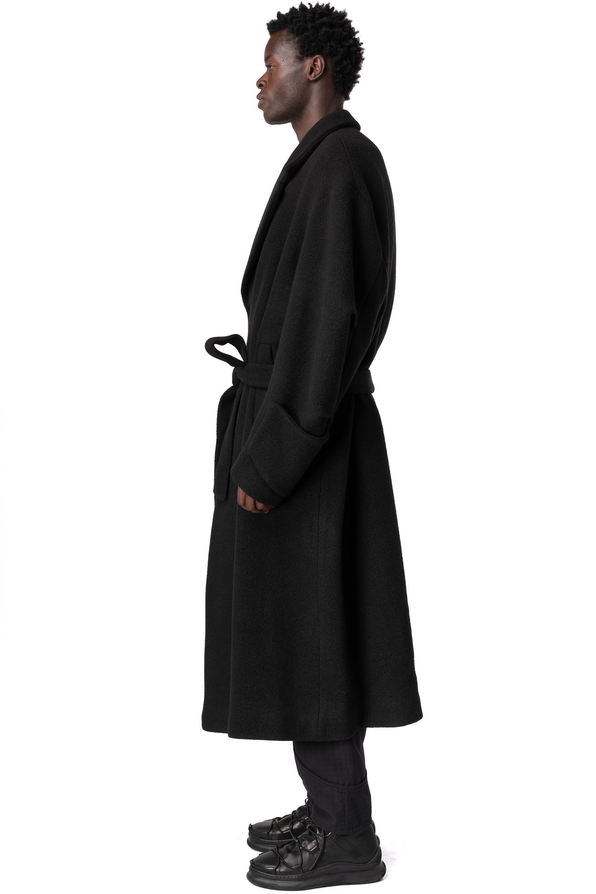 La Haine Inside Us | AW26 - Long wool-blend overcoat, Black M1367