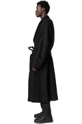 Long wool-blend overcoat, Black