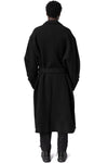 Long wool-blend overcoat, Black