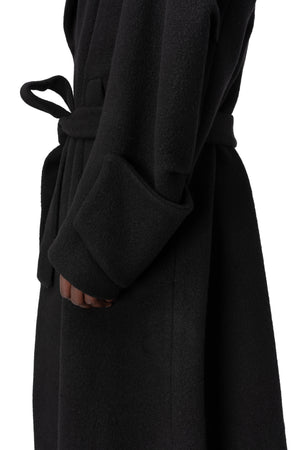 La Haine Inside Us | AW26 - Long wool-blend overcoat, Black M1367