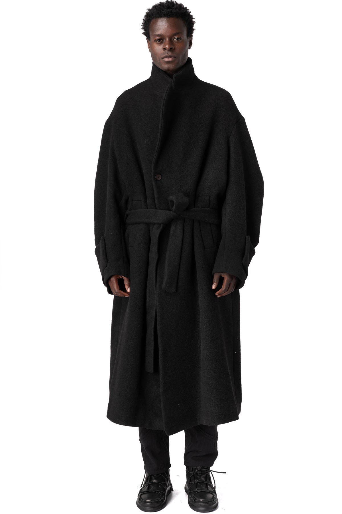 La Haine Inside Us | AW26 - Long wool-blend overcoat, Black M1367