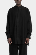 Standing collar worsted wool shirt
