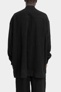 Standing collar worsted wool shirt