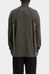 Strapped long sleeve t-shirt, Khaki grey