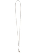 Skull safety pin chain necklace