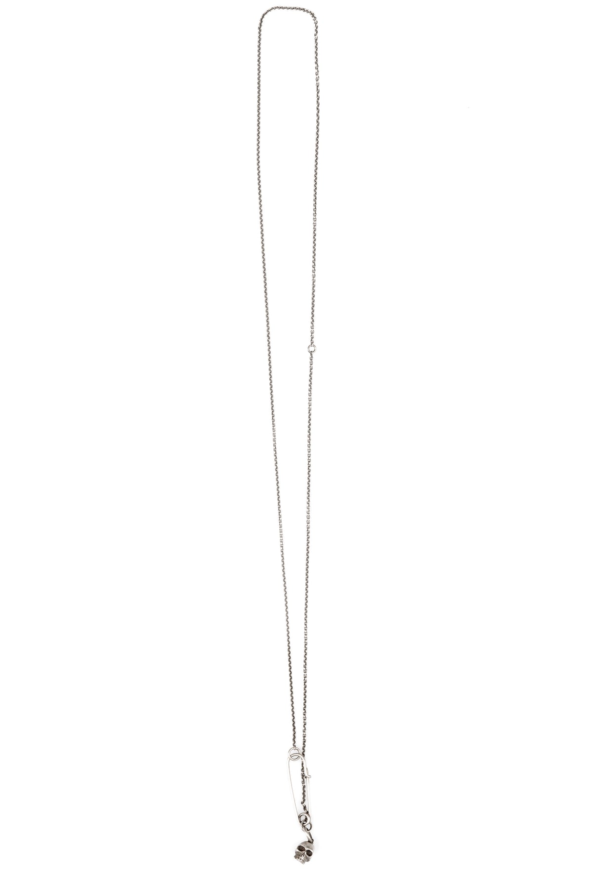 Werkstatt München | Skull safety pin chain necklace - M3982