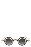 Round titanium clip-on sunglasses, Bronze