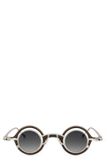 Round titanium clip-on sunglasses, Bronze