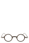 Round titanium clip-on sunglasses, Bronze