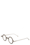 Round titanium clip-on sunglasses, Bronze