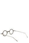 Round titanium clip-on sunglasses, Bronze