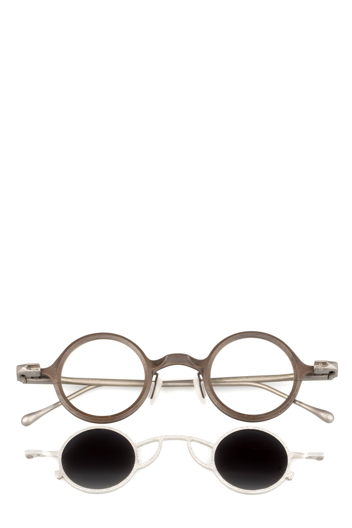 Rigards | Permanent - Round titanium clip-on sunglasses, Bronze RG1911TI