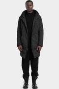 Reversible padded leather parkas