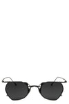 Hexagonal titanium clip-on sunglasses, Black