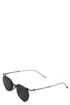 Hexagonal titanium clip-on sunglasses, Black