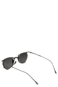 Hexagonal titanium clip-on sunglasses, Black