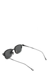 Two-tone hexagonal titanium clip-on sunglasses, Black