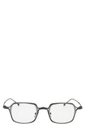 Two-tone hexagonal titanium clip-on sunglasses, Black