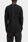 69 by Isaac Sellam | AW25  - Staple spine detail cashmere raglan long sleeve t-shirt, ROYAL LST NOIR MIRE