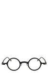 Round titanium clip-on sunglasses, Black