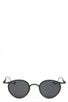 Round titanium & steel sunglasses, Black