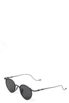 Round titanium & steel sunglasses, Black