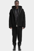 Oversized down lined hooded double jacket