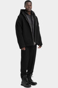 Oversized down lined hooded double jacket