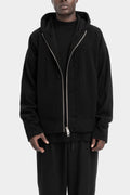 Oversized cashmere zip hoodie