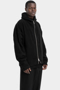 Oversized cashmere zip hoodie