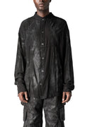 Rubberized viscose-wool shirt, Black