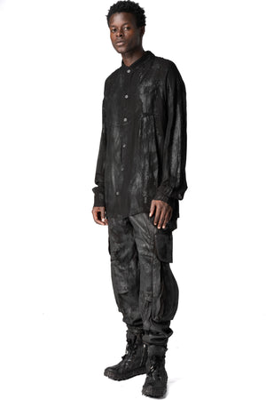 La Haine Inside Us | AW26 - Rubberized viscose-wool shirt, Black M1313