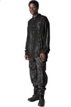 Rubberized viscose-wool shirt, Black