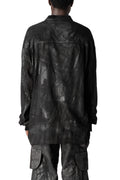 Rubberized viscose-wool shirt, Black