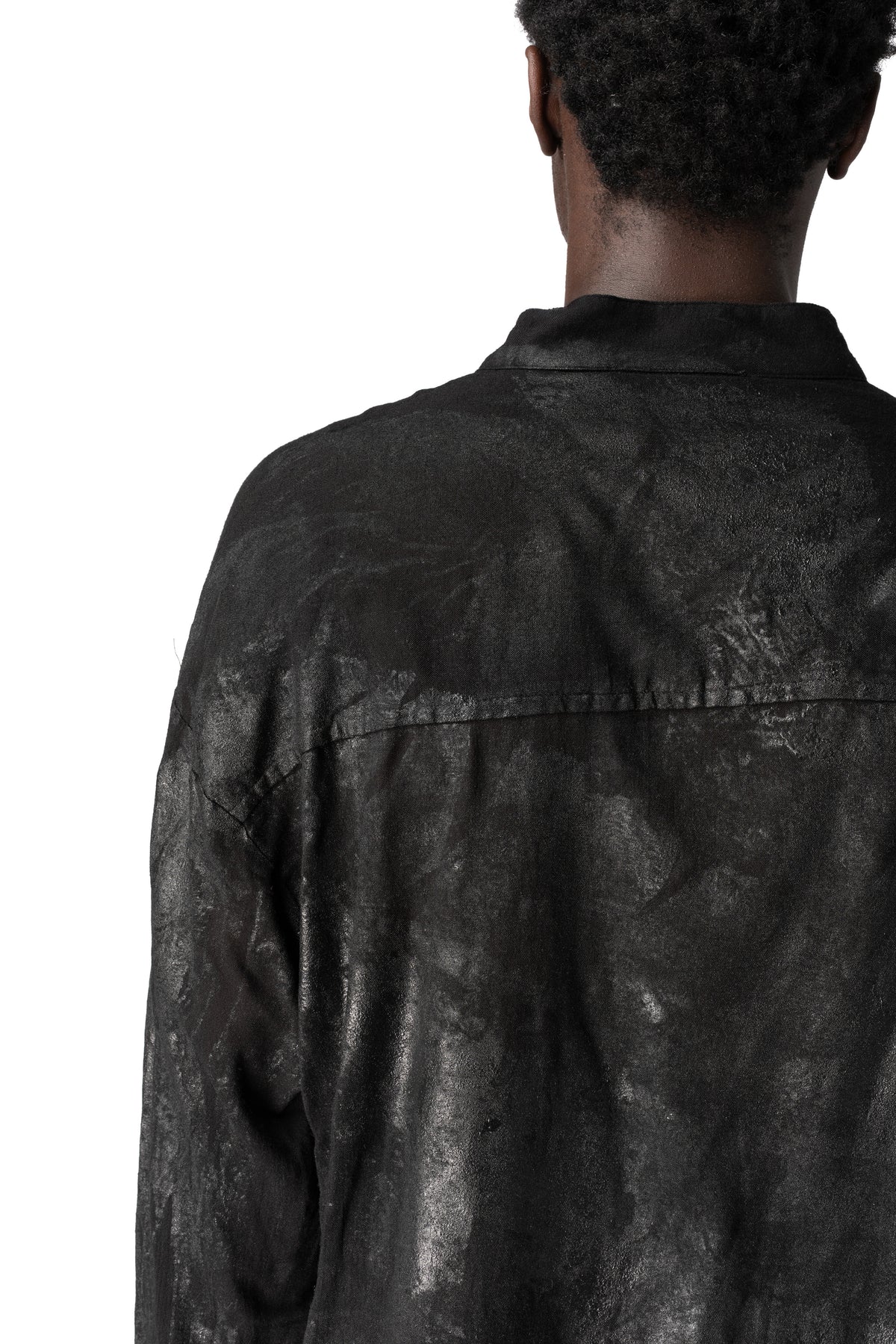 La Haine Inside Us | AW26 - Rubberized viscose-wool shirt, Black M1313