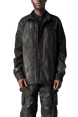 La Haine Inside Us | AW26 - Oversized rubberized denim jacket, Black M1310