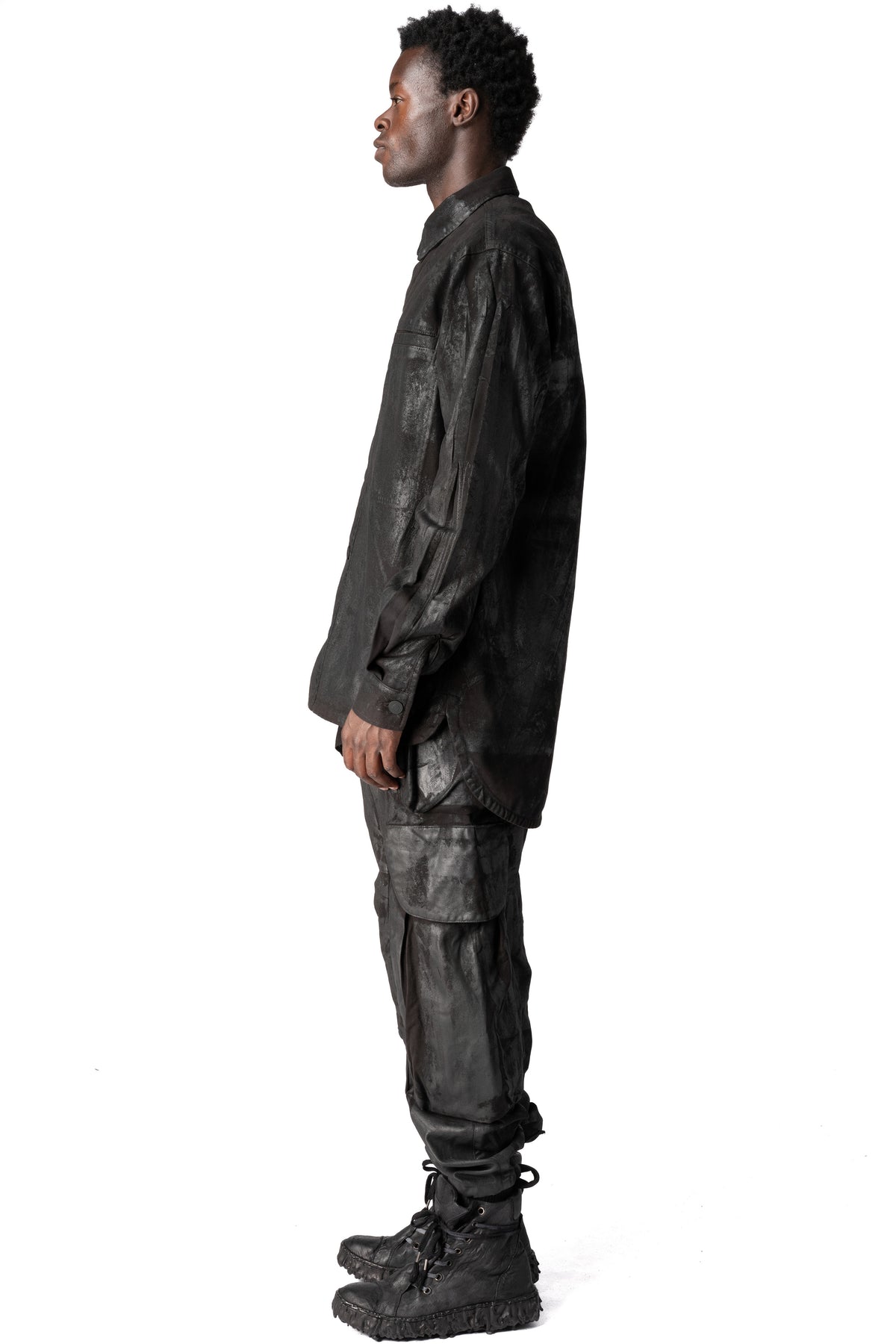La Haine Inside Us | AW26 - Oversized rubberized denim jacket, Black M1310