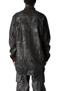 Oversized rubberized denim jacket, Black