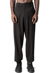 Comfort fluid wool-blend trousers, Black
