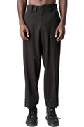 Comfort fluid wool-blend trousers, Black