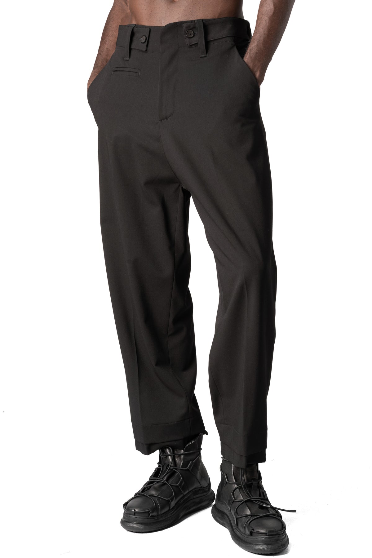 La Haine Inside Us | AW26 - Comfort fluid wool-blend trousers, Black M1317