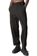 Comfort fluid wool-blend trousers, Black