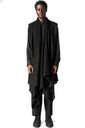Asymmetric wool-blend bouclé gilet, Black