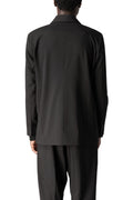 Fluid wool-blend blazer, Black